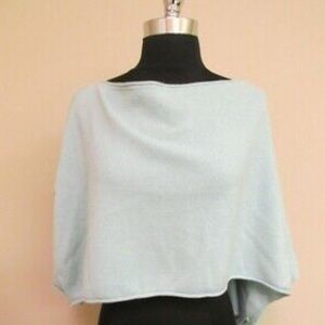 CRIS PALE MINT GREEN CASHMERE PONCHO